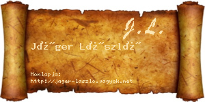 Jáger László névjegykártya