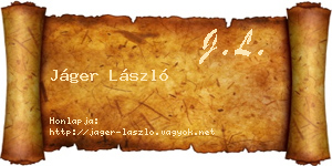 Jáger László névjegykártya