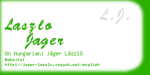 laszlo jager business card