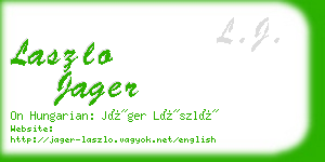 laszlo jager business card